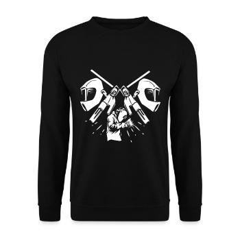 welder - Unisex Sweatshirt - black - Front - Alina (178cm) & Michal (187cm)