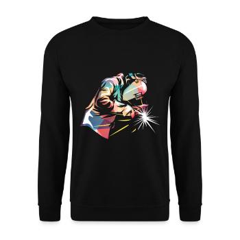 Welder welding - Unisex Sweatshirt - black - Front - Alina (178cm) & Michal (187cm)