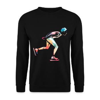 Schlittschuhlaufen - Unisex Pullover - Schwarz - Vorne - Alina (178cm) & Michal (187cm)