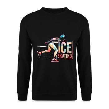 Schlittschuhlaufen - Unisex Pullover - Schwarz - Vorne - Alina (178cm) & Michal (187cm)