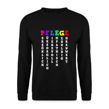 Altenpflege Definition Von Pflege - Unisex Pullover - Schwarz - Vorne - Alina (178cm) & Michal (187cm)