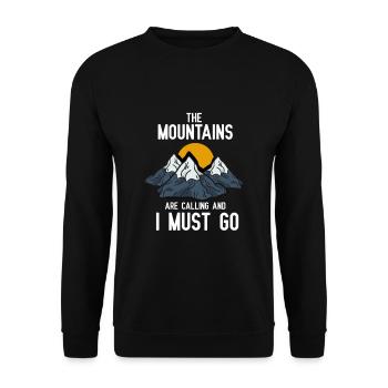 The mountains are calling for campers and hikers - Unisex Sweatshirt - black - Front - Alina (178cm) & Michal (187cm)