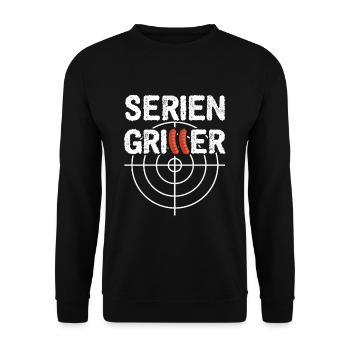 Grillen Seriengriller - Unisex Pullover - Schwarz - Vorne - Alina (178cm) & Michal (187cm)