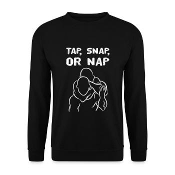 Brazilian Tap Snap Or Nap - Unisex Pullover - Schwarz - Vorne - Alina (178cm) & Michal (187cm)