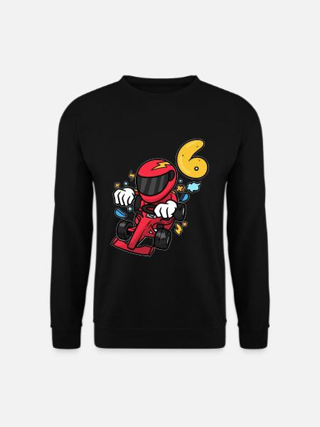 Rennfahrer Autorennen 6. Geburtstag - Unisex Pullover - Schwarz
