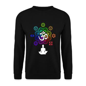 Meditation Chakra Symbols The Seven Chakras - Unisex Sweatshirt - black - Front - Alina (178cm) & Michal (187cm)