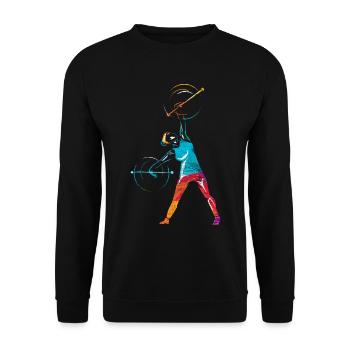 Barre tournoyante tournant - Sweat-shirt Unisexe - noir - Devant - Alina (178cm) & Michal (187cm)