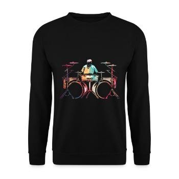 Musique de batteur de batterie - Sweat-shirt Unisexe - noir - Devant - Alina (178cm) & Michal (187cm)