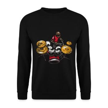 Tambours Drummer Musique - Sweat-shirt Unisexe - noir - Devant - Alina (178cm) & Michal (187cm)