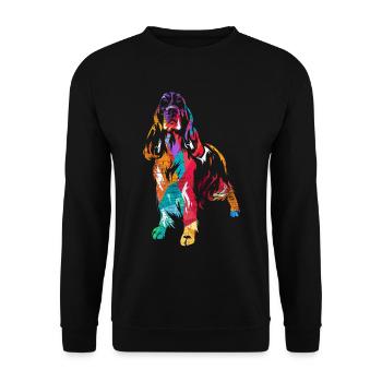 English Springer Spaniel - Unisex Sweatshirt - black - Front - Alina (178cm) & Michal (187cm)
