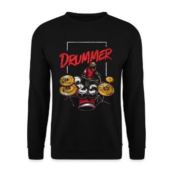 Schlagzeug Snare Drum Band - Unisex Pullover - Schwarz - Vorne - Alina (178cm) & Michal (187cm)