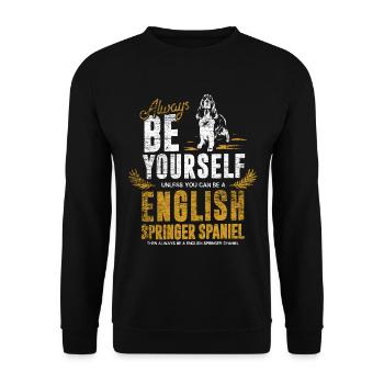 English Springer Spaniel gift - Unisex Sweatshirt - black - Front - Alina (178cm) & Michal (187cm)