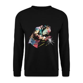 Welder welding profession - Unisex Sweatshirt - black - Front - Alina (178cm) & Michal (187cm)