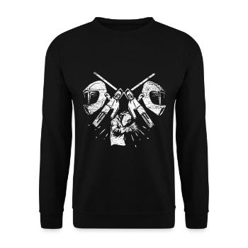 Job welder welding - Unisex Sweatshirt - black - Front - Alina (178cm) & Michal (187cm)