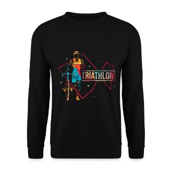 Triathlon Sport - Unisex Sweatshirt - black - Front - Alina (178cm) & Michal (187cm)