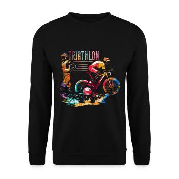 Triathlon sport - Unisex Sweatshirt - black - Front - Alina (178cm) & Michal (187cm)