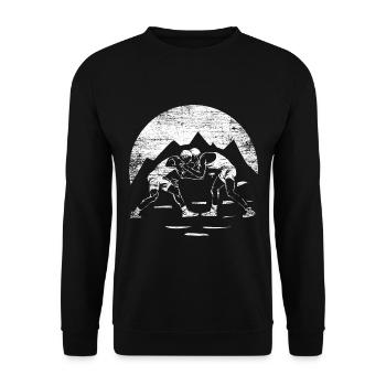 Wrestling sport - Unisex Sweatshirt - black - Front - Alina (178cm) & Michal (187cm)