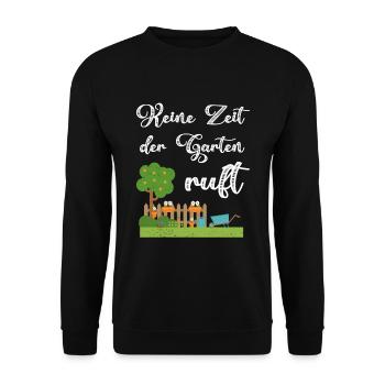 Garten Keine Zeit Der Garten Ruft - Unisex Pullover - Schwarz - Vorne - Alina (178cm) & Michal (187cm)