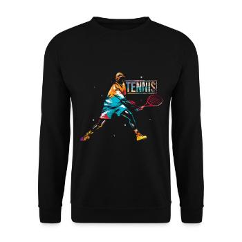Tennis sport - Unisex Sweatshirt - black - Front - Alina (178cm) & Michal (187cm)