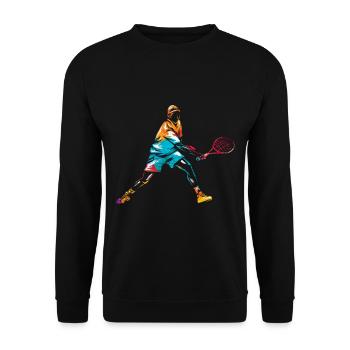 Tennis sport - Unisex Sweatshirt - black - Front - Alina (178cm) & Michal (187cm)