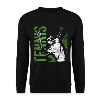 Tennis sport - Unisex Sweatshirt - black - Front - Alina (178cm) & Michal (187cm)
