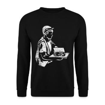 Plasterer job plaster - Unisex Sweatshirt - black - Front - Alina (178cm) & Michal (187cm)