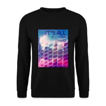 Vaporwave Aesthetic Tout est dans votre esprit - Sweat-shirt Unisexe - noir - Devant - Alina (178cm) & Michal (187cm)