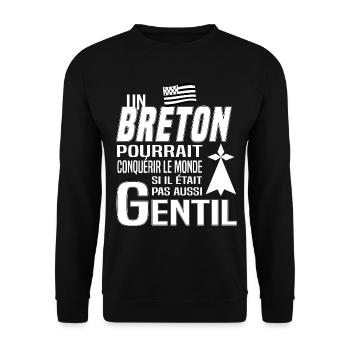 breton et gentil - Sweat-shirt Unisexe - noir - Devant - Alina (178cm) & Michal (187cm)