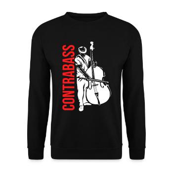 Double bass musician - Unisex Sweatshirt - black - Front - Alina (178cm) & Michal (187cm)