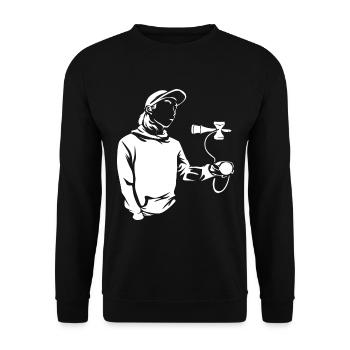 Kendama skill game - Unisex Sweatshirt - black - Front - Alina (178cm) & Michal (187cm)