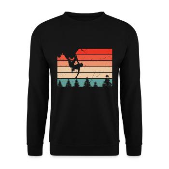 Bouldering, bouldering, sports, climbing, retro - Unisex Sweatshirt - black - Front - Alina (178cm) & Michal (187cm)