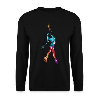 Schlittschuhlaufen Eiskunstlaufen - Unisex Pullover - Schwarz - Vorne - Alina (178cm) & Michal (187cm)