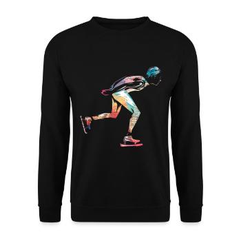 Schlittschuhlaufen Eiskunstlaufen - Unisex Pullover - Schwarz - Vorne - Alina (178cm) & Michal (187cm)