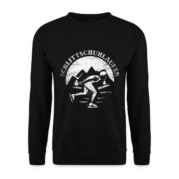 Schlittschuhlaufen Eiskunstlaufen - Unisex Pullover - Schwarz - Vorne - Alina (178cm) & Michal (187cm)