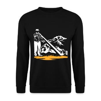 Alphorn Alpen - Unisex Pullover - Schwarz - Vorne - Alina (178cm) & Michal (187cm)