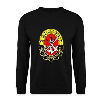 DDR Gesellschaft Für Sport Und Technik - Unisex Pullover - Schwarz - Vorne - Alina (178cm) & Michal (187cm)