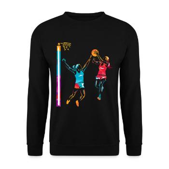 Netzball - Unisex Pullover - Schwarz - Vorne - Alina (178cm) & Michal (187cm)