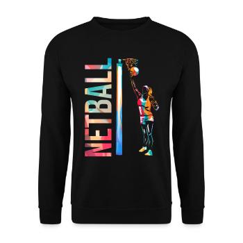 Netball - Unisex Sweatshirt - black - Front - Alina (178cm) & Michal (187cm)
