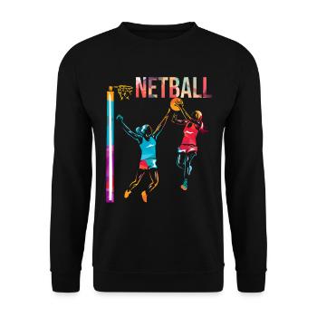 Netball - Unisex Pullover - Schwarz - Vorne - Alina (178cm) & Michal (187cm)