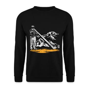 Alphorn Alpen - Unisex Pullover - Schwarz - Vorne - Alina (178cm) & Michal (187cm)