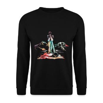 Alphorn Alpen - Unisex Pullover - Schwarz - Vorne - Alina (178cm) & Michal (187cm)