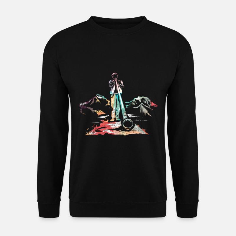 Alphorn Alpen - Unisex Pullover - Schwarz