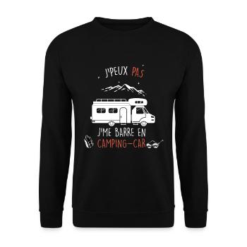 Camping J'Peux Pas j'ai Camping-car Humour Papa - Sweat-shirt Unisexe - noir - Devant - Alina (178cm) & Michal (187cm)