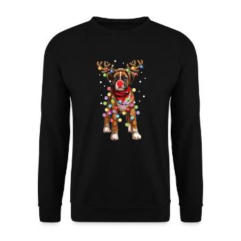 Noël Boxer Dog - Cadeau de chiot de vacances drôle - Sweat-shirt Unisexe - noir - Devant - Alina (178cm) & Michal (187cm)