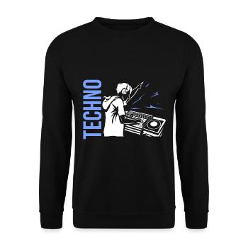 Techno - Unisex Sweatshirt - black - Front - Alina (178cm) & Michal (187cm)