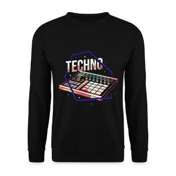 Techno - Unisex Sweatshirt - black - Front - Alina (178cm) & Michal (187cm)
