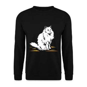 Ragdoll-Katze - Unisex Pullover - Schwarz - Vorne - Alina (178cm) & Michal (187cm)