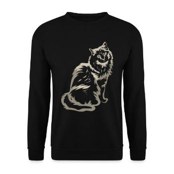 Ragdoll-Katze - Unisex Pullover - Schwarz - Vorne - Alina (178cm) & Michal (187cm)