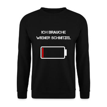 Wiener Schnitzel Österreich Geschenk - Unisex Pullover - Schwarz - Vorne - Alina (178cm) & Michal (187cm)