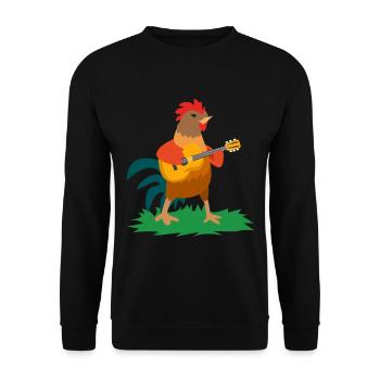 Guitare de poulet - Sweat-shirt Unisexe - noir - Devant - Alina (178cm) & Michal (187cm)